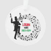 Drum Major Marching Band Kerst Ornament (voorkant)