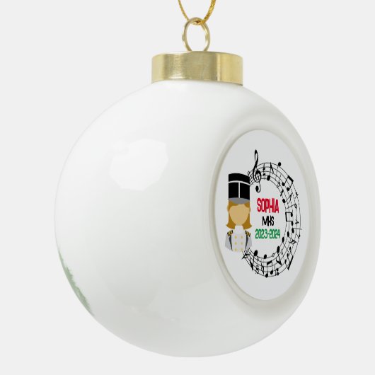 Drum Major Marching Band Kerst Ornament (Links)