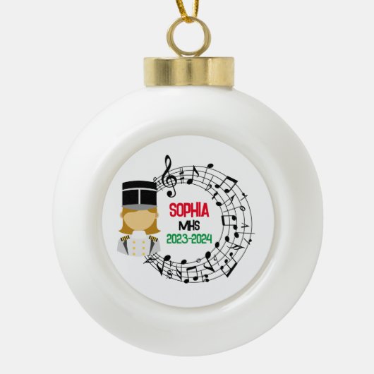Drum Major Marching Band Kerst Ornament (Voorkant)