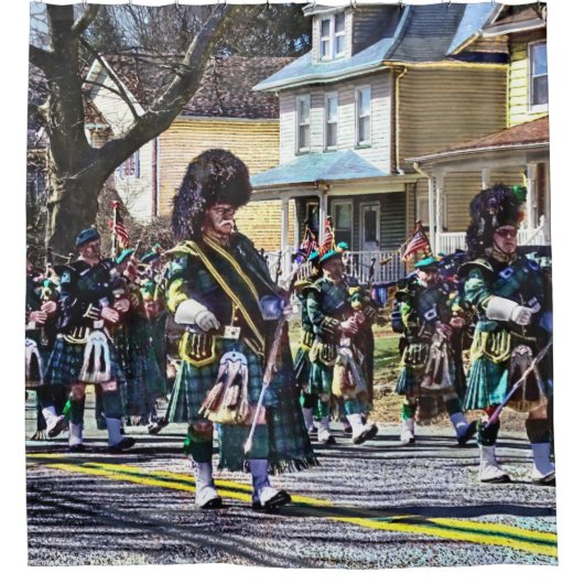 Drum Major of Pipe Band Douchegordijn (Voorkant)