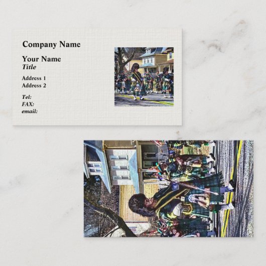 Drum Major of Pipe Band Visitekaartje (Voorkant / Achterkant)