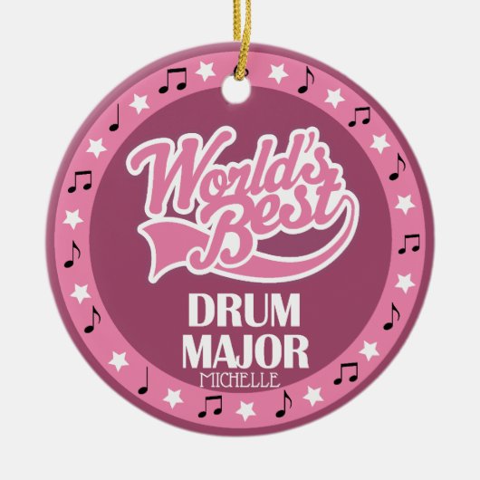 Drum Major Ornament Band Gift voor haar (Voorkant)