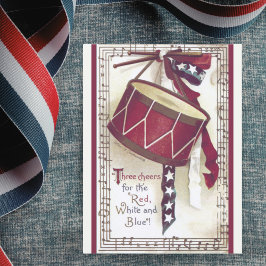  drum met Amerikaans vlagpatriottisch lintje Briefkaart