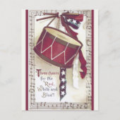 drum met Amerikaans vlagpatriottisch lintje Briefkaart (Voorkant)