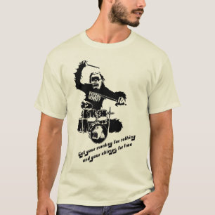 drum monkey psychomonkey t-shirt