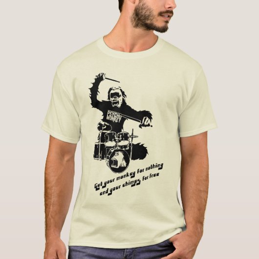 drum monkey psychomonkey t-shirt (Voorkant)