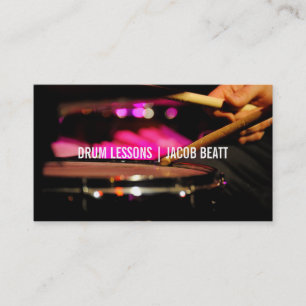 Drum Music Lessons Drumsticks Band Teacher Visitekaartje
