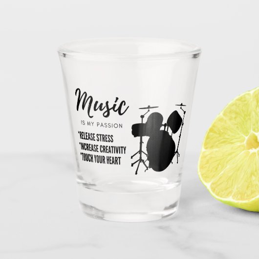 drum, muziek, instrument, liefhebbers shot glas (Voorkant)