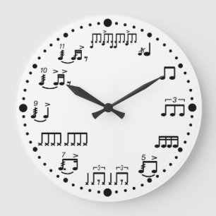 Drum Notes and Rudiments Music Clock voor drummers Grote Klok