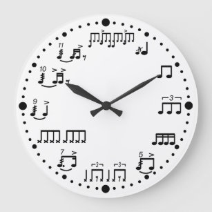 Drum Notes and Rudiments Music Clock voor drummers Grote Klok