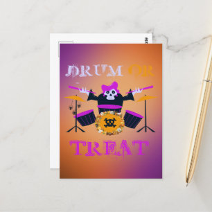 Drum of Behandel Skelet Halloween Briefkaart