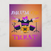 Drum of Behandel Skelet Halloween Briefkaart (Voorkant)