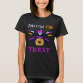 Drum of Behandel Skelet Halloween T-shirt (Voorkant)