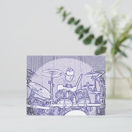 Drum of Drummer Briefkaart (Staand voorkant)
