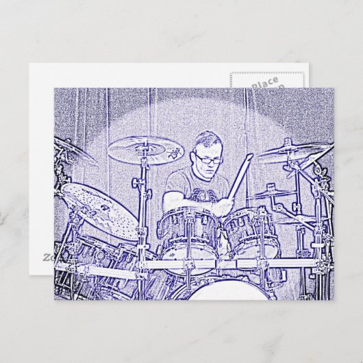 Drum of Drummer Briefkaart (Voorkant / Achterkant)