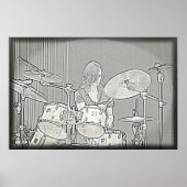 Drum of Drummer Girl Poster (Voorkant)