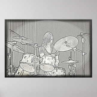Drum of Drummer Girl Poster