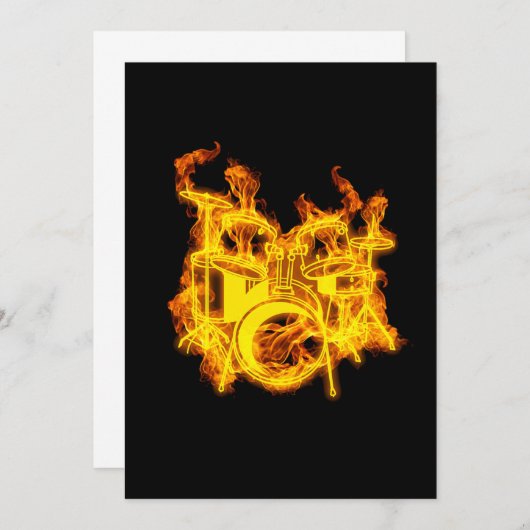 Drum on Fire Music Drum Kit Lover Gift Idee Kaart (Voorkant / Achterkant)
