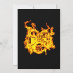 Drum on Fire Music Drum Kit Lover Gift Idee Kaart