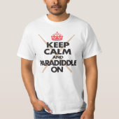 Drum Paradiddle T-shirts met kalm en drummer (Voorkant)