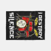 Drum Percussionist Drummers I Destroy Silence Drum Fleece Deken (Voorkant (Horizontaal))