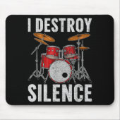 Drum Percussionist Drummers I Destroy Silence Drum Muismat (Voorkant)