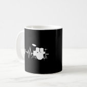 Drum Player Heartbeat Drummers Drumming Graphic Koffiemok (Voorkant links)