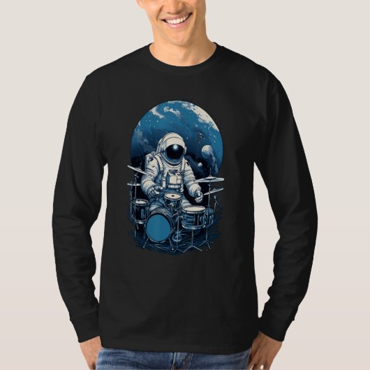 Drum Playing Astronaut, Astronaut Drummer Boy Spac T-shirt (Voorkant)