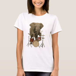 Drum-Playing Elephant Design vrouw T-shirt
