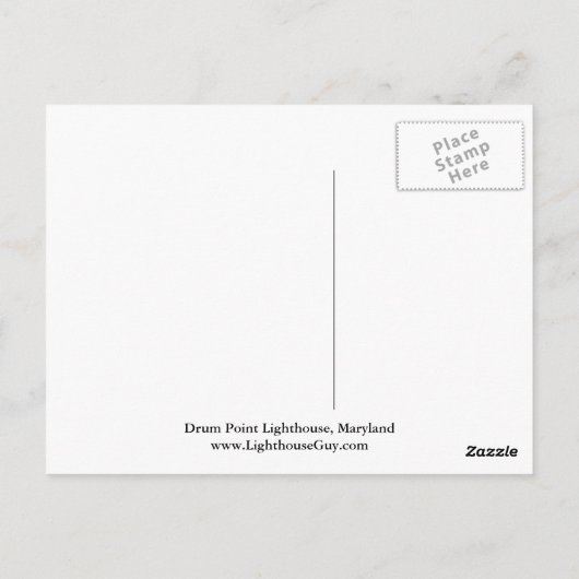 Drum Point Lighthouse, Maryland Briefkaart (Achterkant)