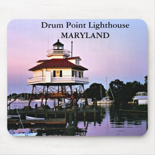 Drum Point Lighthouse, Maryland Mousepad Muismat (Voorkant)