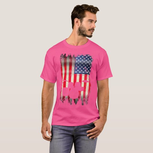 Drum set Amerikaanse vlag 4th of July Patriotic D T-shirt (Voorkant volledig)