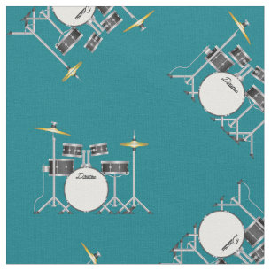 Drum Set band Muzikant Room Decor Blauwgroen Stof