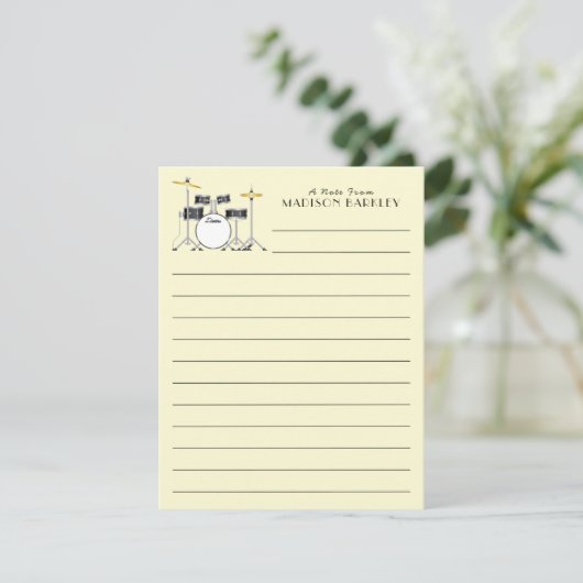 Drum Set Drummer Band Docer Musicus Bedankkaart (Staand voorkant)