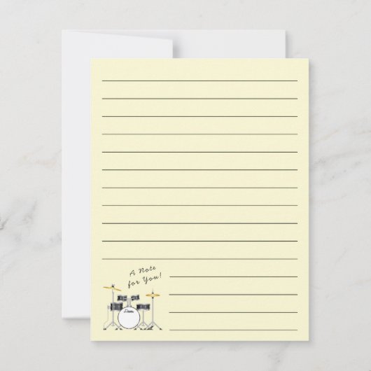 Drum Set Drummer Band Docer Musicus Bedankkaart (Achterkant)