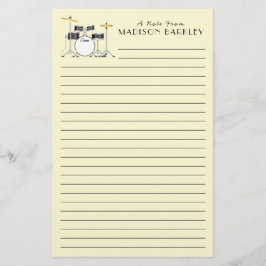Drum Set Drummer Band Docer Musicus Briefpapier