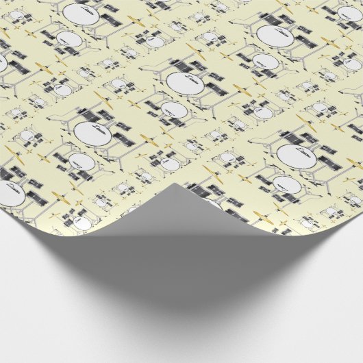 Drum Set Drummer Band Docer Musicus Cadeaupapier (Hoek)