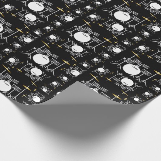 Drum Set Drummer Band Docer Musicus Cadeaupapier (Hoek)