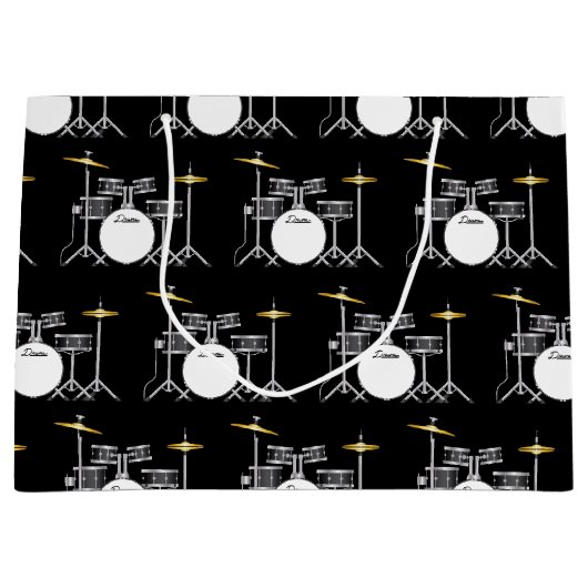 Drum Set Drummer Band Docer Musicus Groot Cadeauzakje (Voorkant)