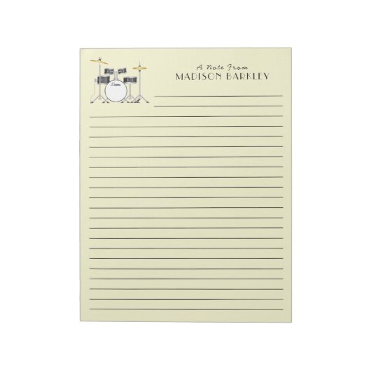 Drum Set Drummer Band Docer Musicus Notitieblok (Linkerzijde)