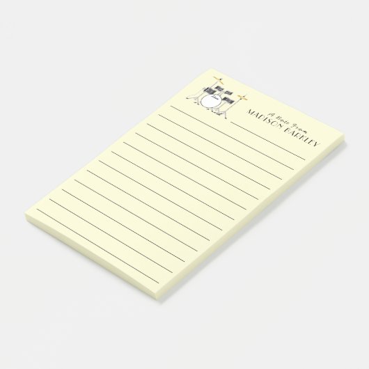 Drum Set Drummer Band Docer Musicus Post-it® Notes (Schuin)