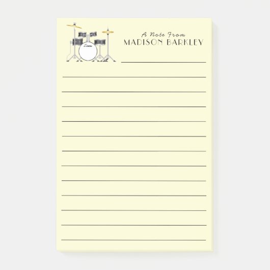 Drum Set Drummer Band Docer Musicus Post-it® Notes (Voorkant)