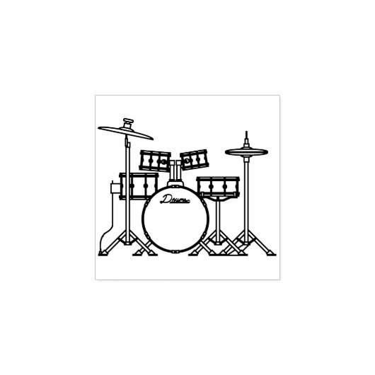 Drum Set Drummer Band Docer Musicus Rubberstempel (Afrduk)