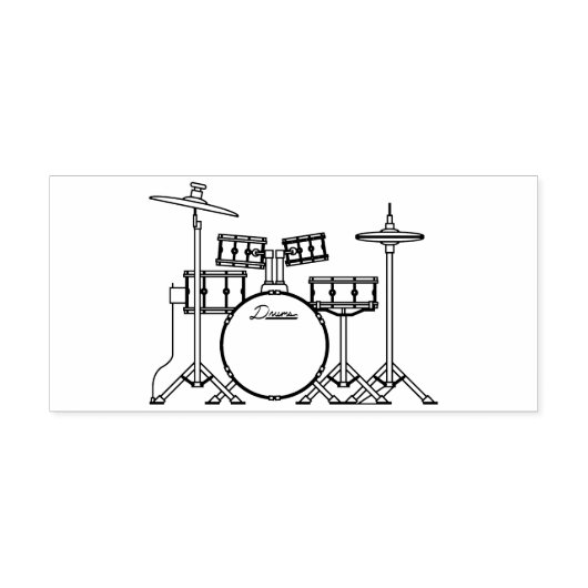 Drum Set Drummer Band Docer Musicus Rubberstempel (Afrduk)