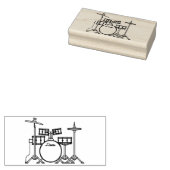 Drum Set Drummer Band Docer Musicus Rubberstempel (Gestempeld)
