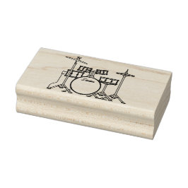 Drum Set Drummer Band Docer Musicus Rubberstempel