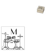Drum Set Drummer Band Docer Musicus Rubberstempel (Gestempeld)