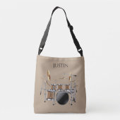 Drum Set Drummer Monogram Canvas tas (Achterkant)