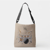 Drum Set Drummer Monogram Canvas tas (Voorkant)
