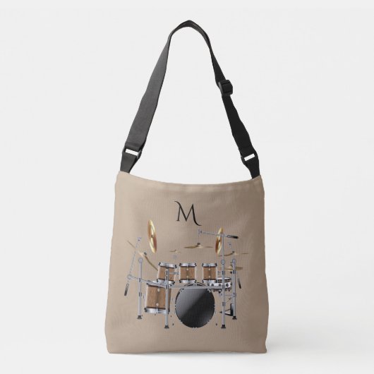 Drum Set Drummer Monogram Canvas tas (Voorkant)